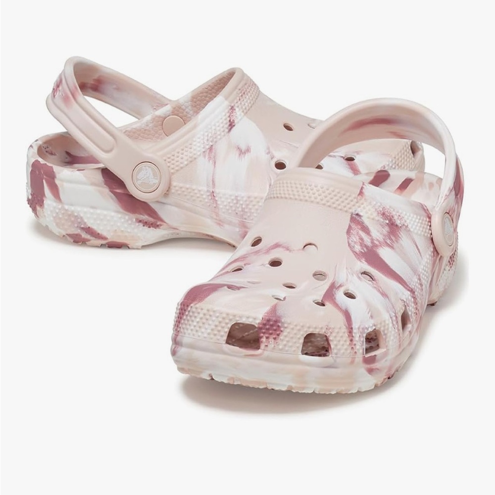 CROCS Toddler Classic Marbled Tie-Dye Clog, Toddler size 4, Pink Marble, Summer